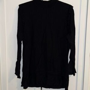 ELLE Black long sleeve ruffle sleeve sweater, Size XXL
